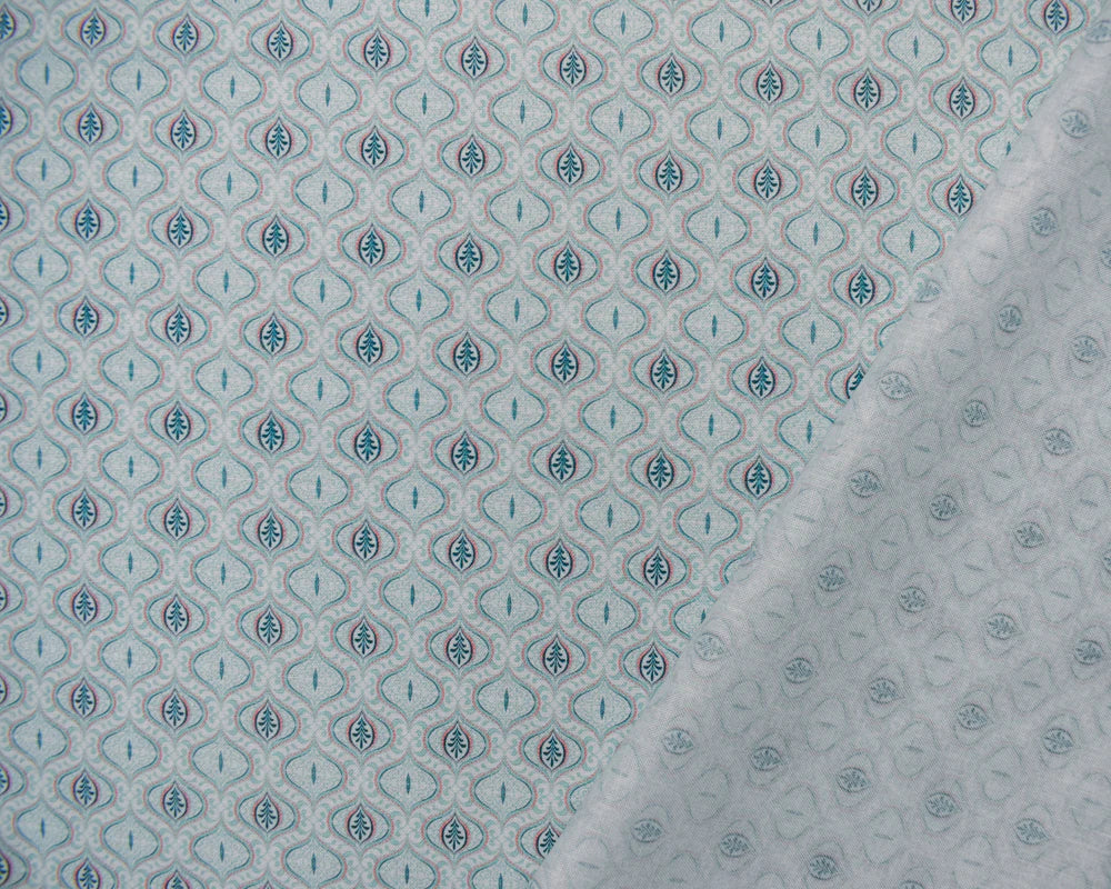 Nicole Tamarin | White Teal Multi Printed Quilting Fabric – 100% Woven Cotton
