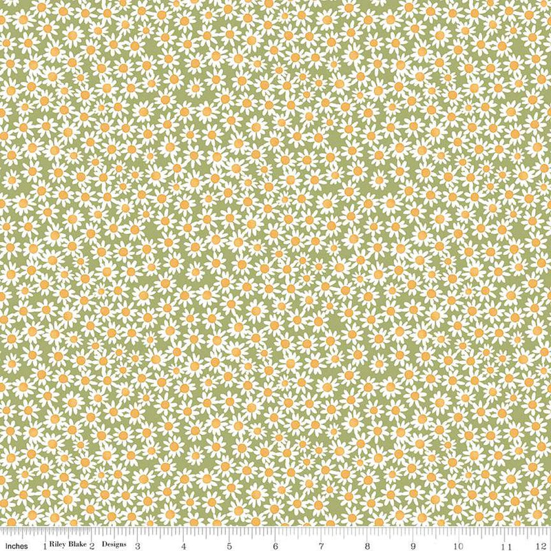 Riley Blake | Green Daisies - 100% Cotton