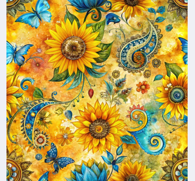 Sunflower Fields - 100% Cotton