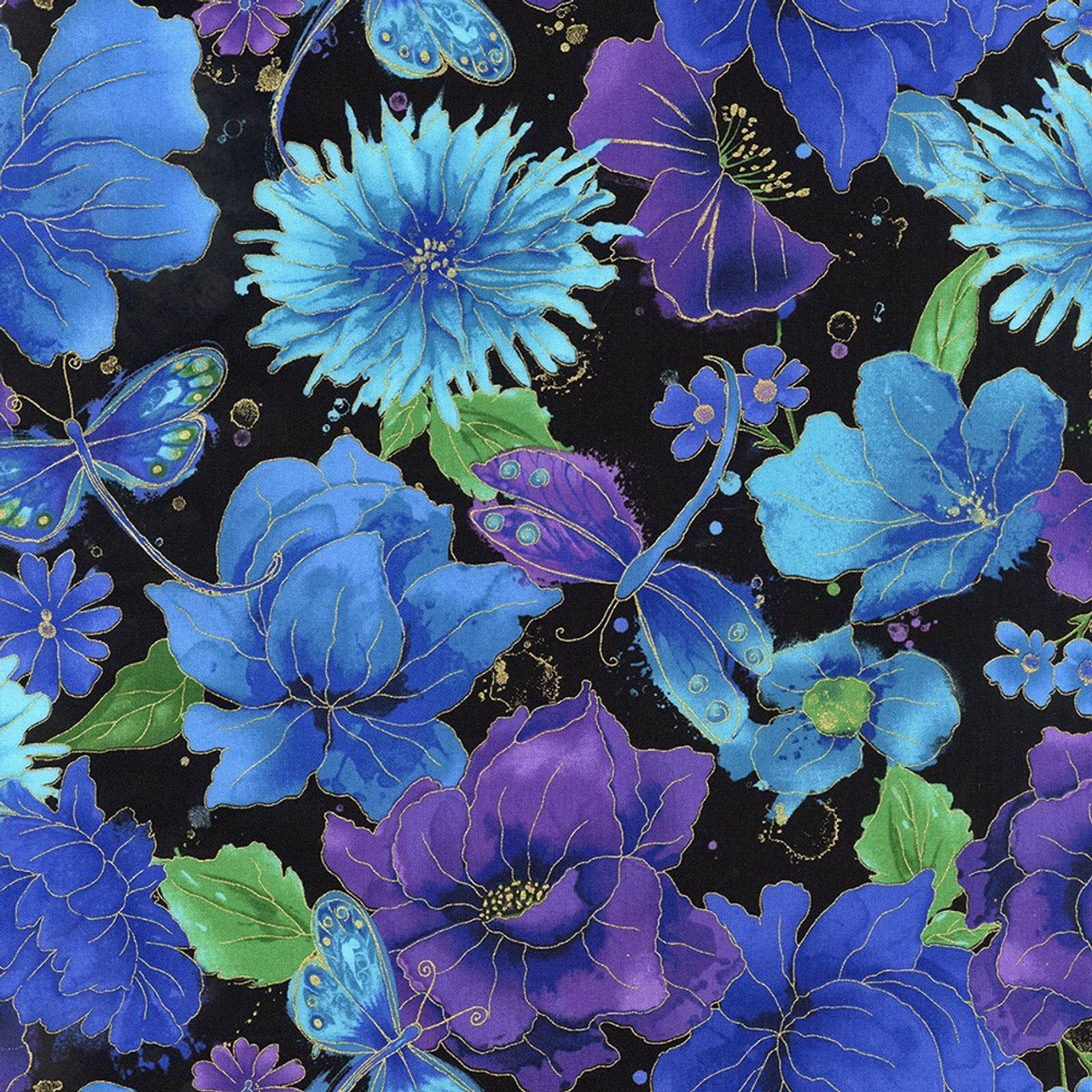 Midnight Bloom - 100% Cotton