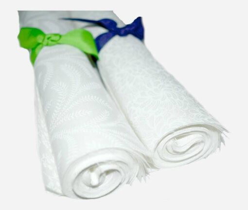5" x 5" White on White Charm Squares - 100% Cotton (100 Count)