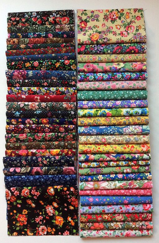 5" x 5" Vintage Floral Calico Squares - 100% Cotton (96 Count)