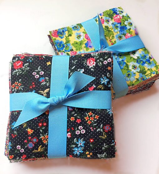 5" x 5" Vintage Floral Calico Squares - 100% Cotton (96 Count)